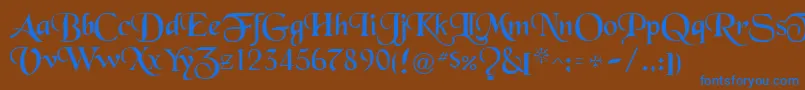 BlackRegular Font – Blue Fonts on Brown Background