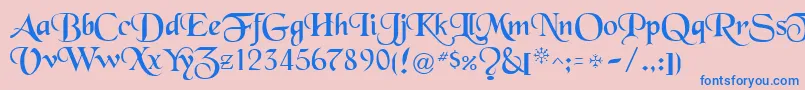 BlackRegular Font – Blue Fonts on Pink Background
