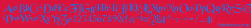 BlackRegular Font – Blue Fonts on Red Background