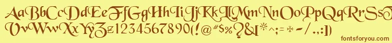 BlackRegular Font – Brown Fonts on Yellow Background