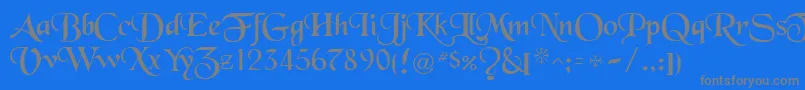 フォントBlackRegular – 青い背景に灰色の文字