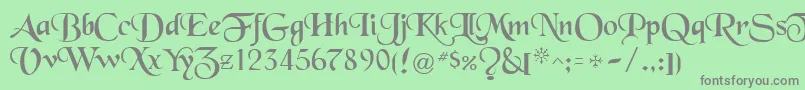 Fonte BlackRegular – fontes cinzas em um fundo verde