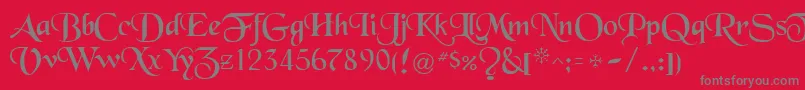 BlackRegular-fontti – harmaat kirjasimet punaisella taustalla