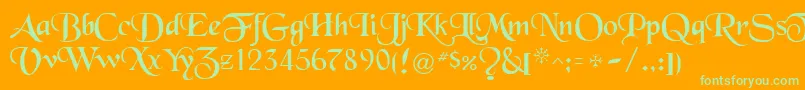 BlackRegular Font – Green Fonts on Orange Background