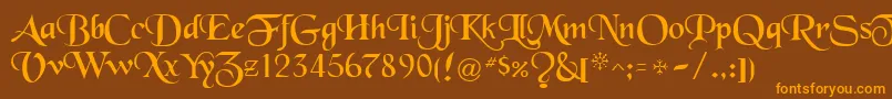 BlackRegular Font – Orange Fonts on Brown Background