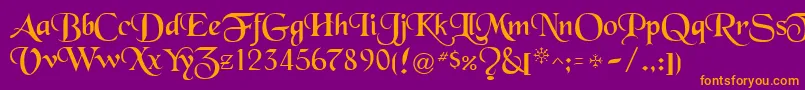 BlackRegular Font – Orange Fonts on Purple Background