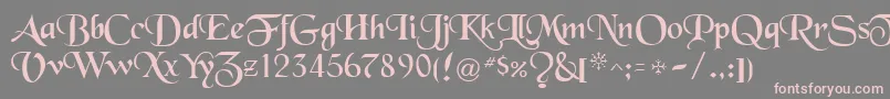 BlackRegular-fontti – vaaleanpunaiset fontit harmaalla taustalla
