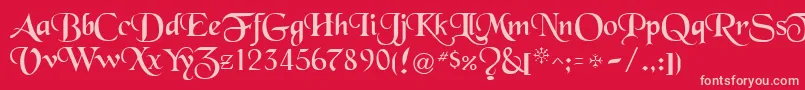 BlackRegular-fontti – vaaleanpunaiset fontit punaisella taustalla