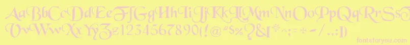 BlackRegular Font – Pink Fonts on Yellow Background