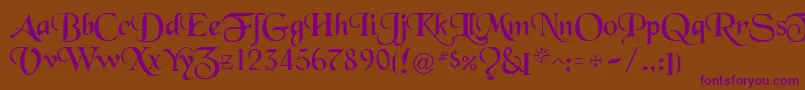 BlackRegular Font – Purple Fonts on Brown Background