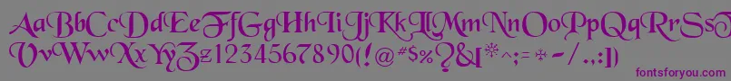 BlackRegular Font – Purple Fonts on Gray Background