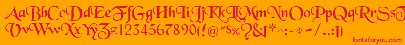 BlackRegular Font – Red Fonts on Orange Background