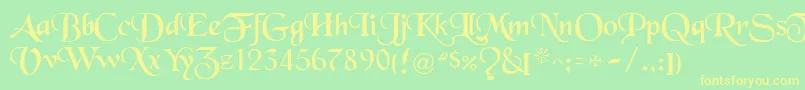BlackRegular Font – Yellow Fonts on Green Background