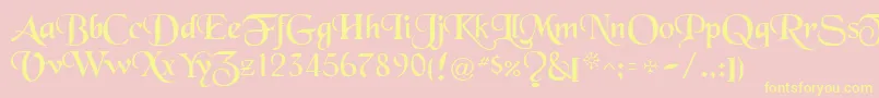BlackRegular-Schriftart – Gelbe Schriften auf rosa Hintergrund