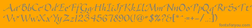 Vodevilec Font – Gray Fonts on Orange Background