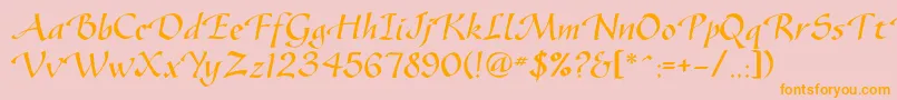 Vodevilec Font – Orange Fonts on Pink Background