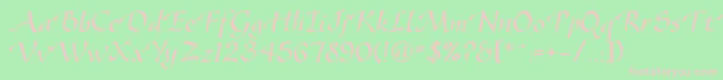 Vodevilec Font – Pink Fonts on Green Background