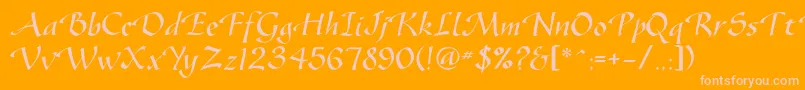 Vodevilec Font – Pink Fonts on Orange Background