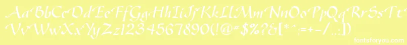 Vodevilec Font – White Fonts on Yellow Background