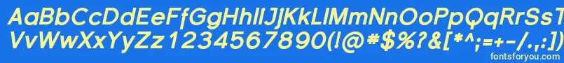 SfflorencesansblackItalic Font – Yellow Fonts on Blue Background