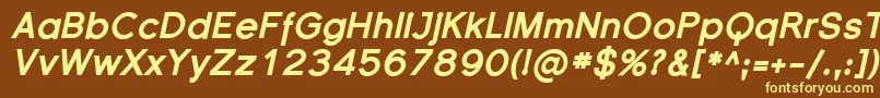 SfflorencesansblackItalic Font – Yellow Fonts on Brown Background