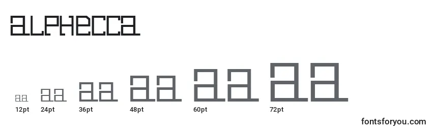 Alphecca Font Sizes