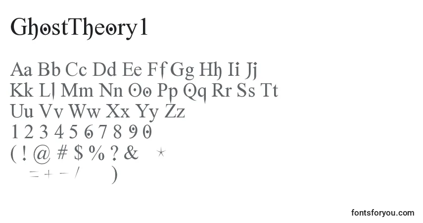Czcionka GhostTheory1 – alfabet, cyfry, specjalne znaki