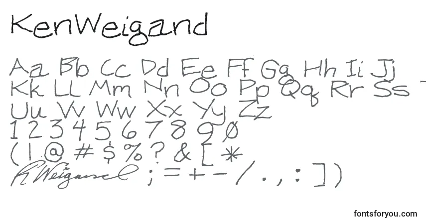 KenWeigand-fontti – aakkoset, numerot, erikoismerkit