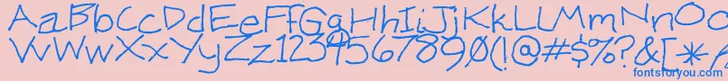 KenWeigand Font – Blue Fonts on Pink Background