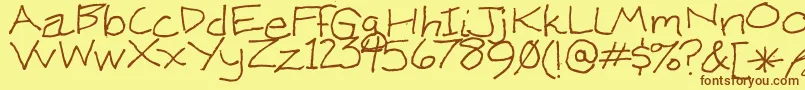 KenWeigand Font – Brown Fonts on Yellow Background