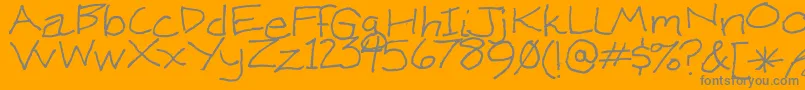 KenWeigand-Schriftart – Graue Schriften auf orangefarbenem Hintergrund