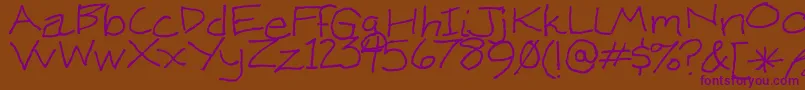 KenWeigand Font – Purple Fonts on Brown Background