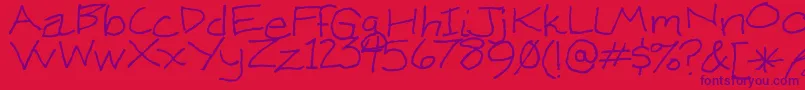 KenWeigand-Schriftart – Violette Schriften auf rotem Hintergrund