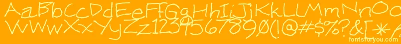 KenWeigand Font – Yellow Fonts on Orange Background