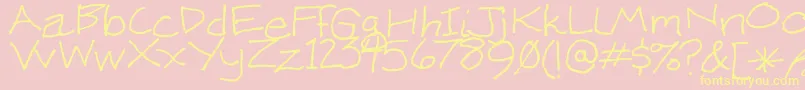 KenWeigand Font – Yellow Fonts on Pink Background