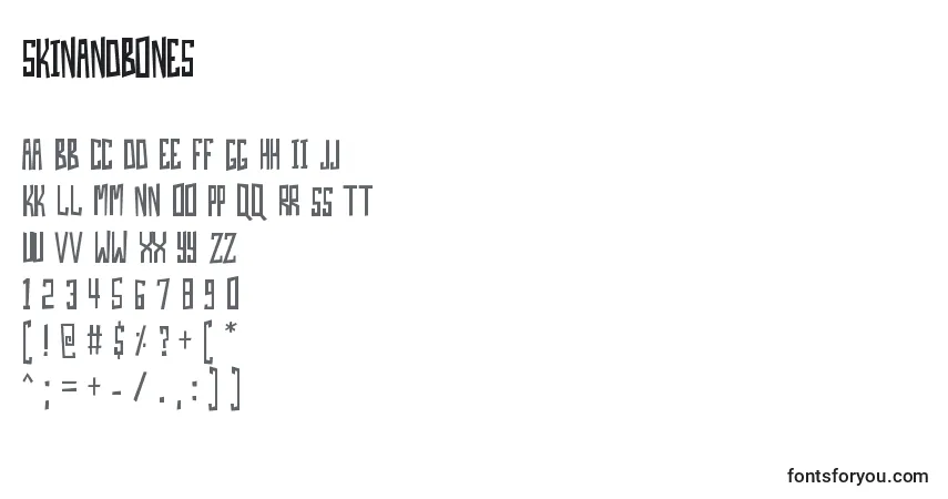 Czcionka SkinAndBones – alfabet, cyfry, specjalne znaki