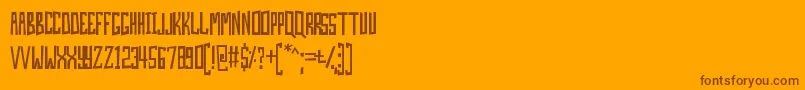 SkinAndBones-Schriftart – Braune Schriften auf orangefarbenem Hintergrund