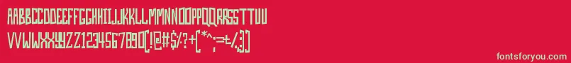 SkinAndBones Font – Green Fonts on Red Background