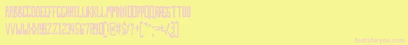 フォントSkinAndBones – ピンクのフォント、黄色の背景