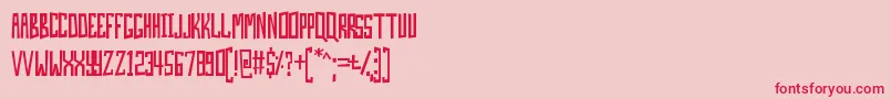 SkinAndBones-Schriftart – Rote Schriften auf rosa Hintergrund