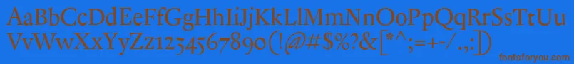 AntiqueAncienne Font – Brown Fonts on Blue Background