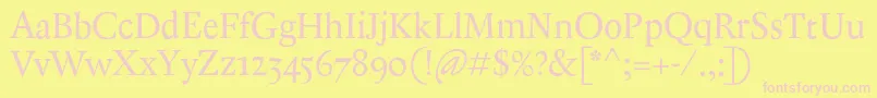 AntiqueAncienne Font – Pink Fonts on Yellow Background