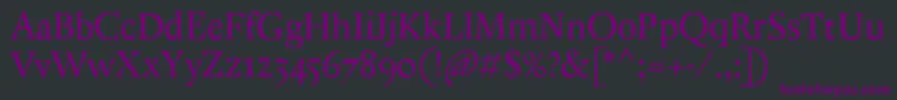 Шрифт AntiqueAncienne – фиолетовые шрифты на чёрном фоне