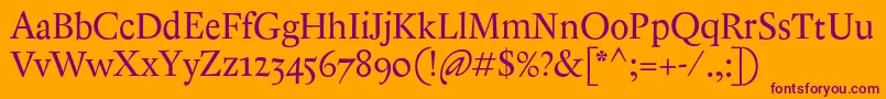 Шрифт AntiqueAncienne – фиолетовые шрифты на оранжевом фоне