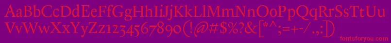 AntiqueAncienne Font – Red Fonts on Purple Background