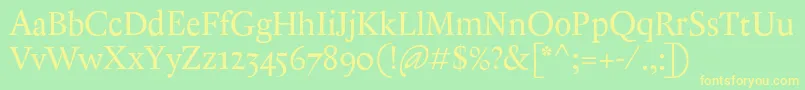 AntiqueAncienne Font – Yellow Fonts on Green Background