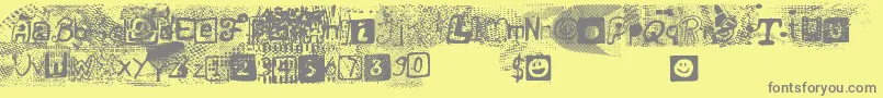 フォントForbbidenResolution – 黄色の背景に灰色の文字