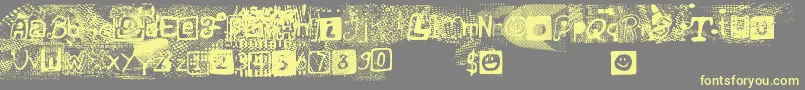 ForbbidenResolution-Schriftart – Gelbe Schriften auf grauem Hintergrund