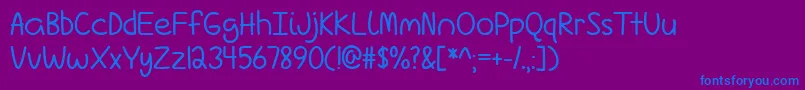 フォントLoveIsComplicatedAgainTtf – 紫色の背景に青い文字