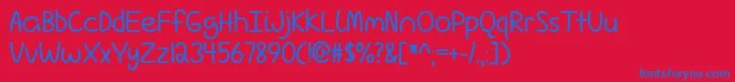 LoveIsComplicatedAgainTtf Font – Blue Fonts on Red Background